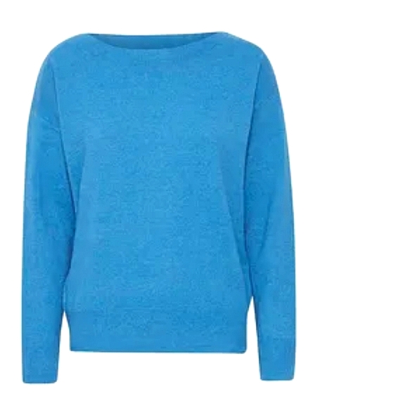 ICHI Alpa Knitted Blue Sweater Boat neck /BNWT - Picture 3 of 10